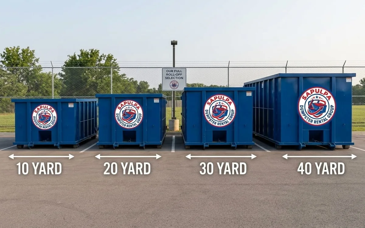 Dumpster sizes in Sapulpa OK Roll-off dumpster sizes available in Sapulpa, Oklahoma
